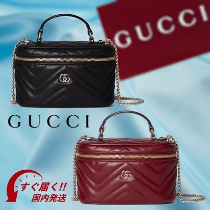 【国内買付/発送】〔GGマーモント〕スモール バケットバッグ GGマーモント〕スモール バケットバッグブラック レザー | GUCCI公式