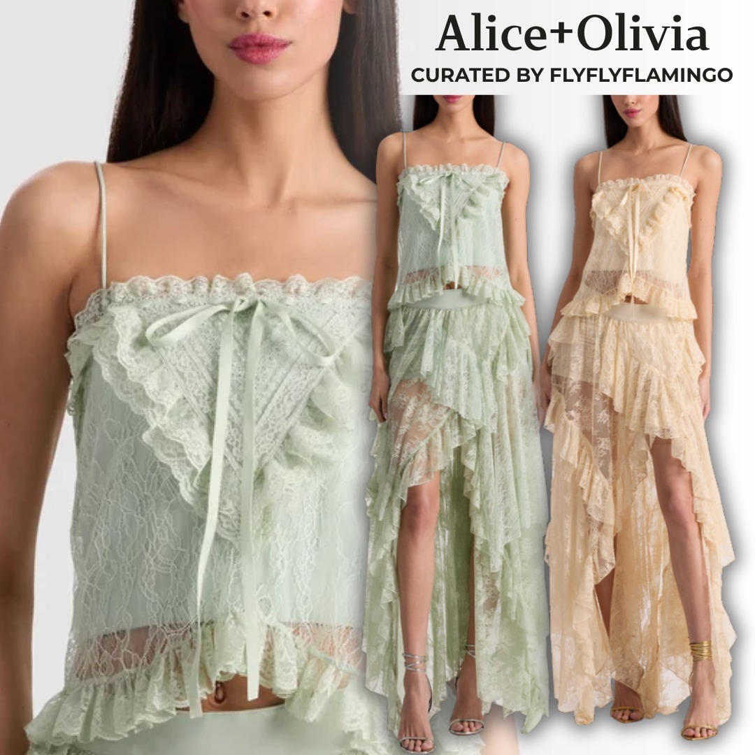 【Alice+Olivia】フリルレース トップス&ラッフルスカート set
