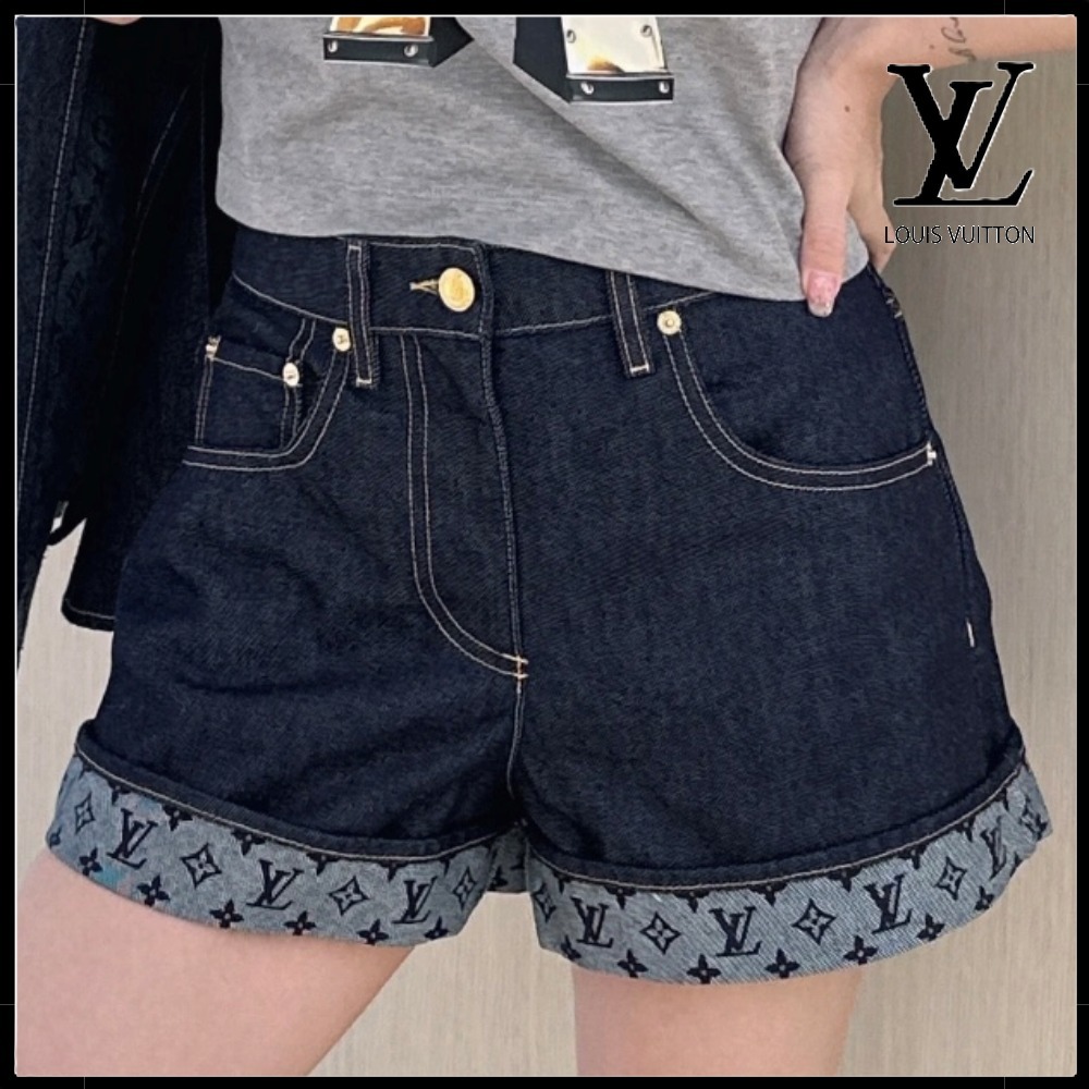 【お洒落】Louis Vuitton カフドヘム デニム ミニショートパンツ