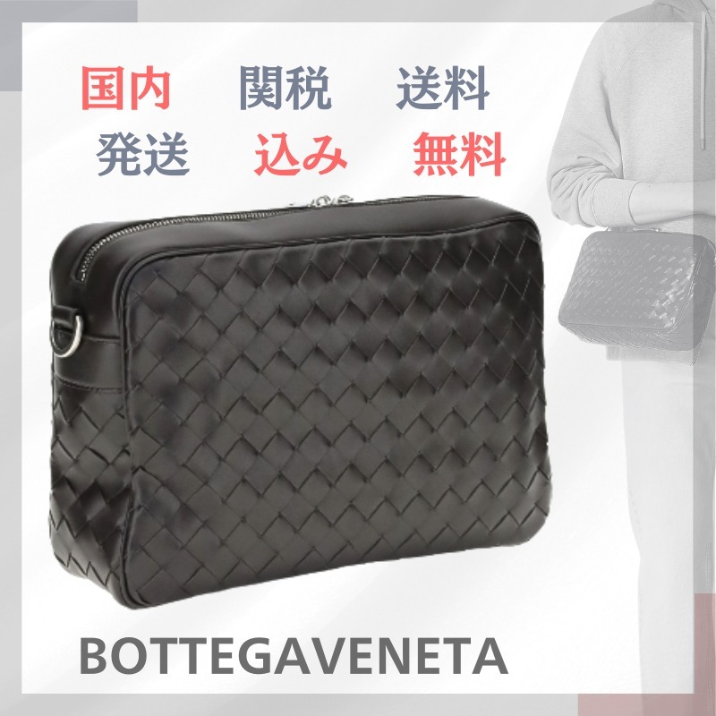 関税送料込 BOTTEGA イントレチャート カメラバッグ fondente