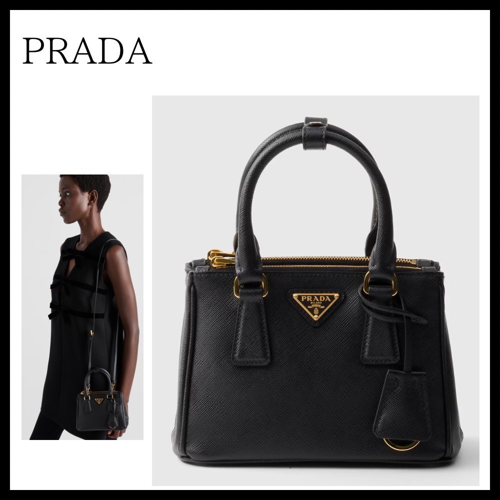 【PRADA】大人気 サフィアーノ ミニバッグ ハンドバック レザー