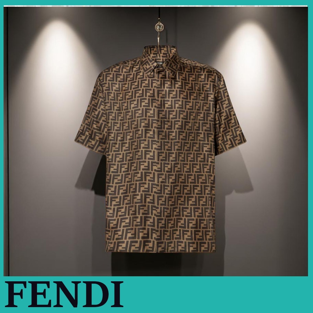 FENDIFF★全面FFロゴ入シルクシャツ