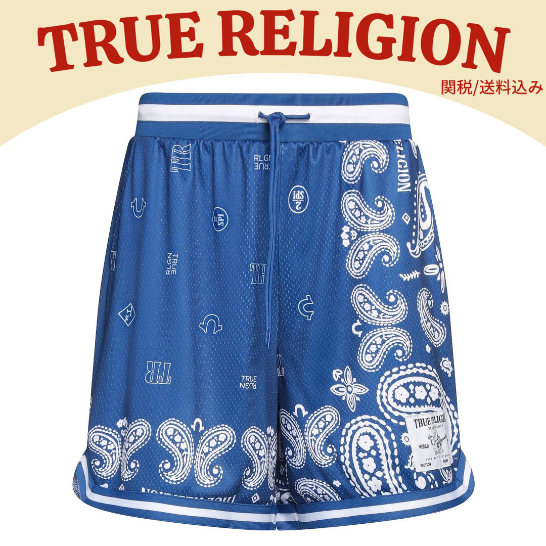 関税送料込★TRUE RELIGION★ロゴ ショートパンツ ペイズリー