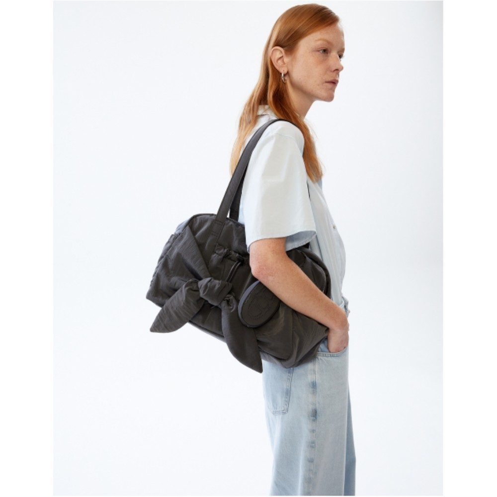 ★athe★ RUBAN Dark Grey Ribbon Duffel Bag