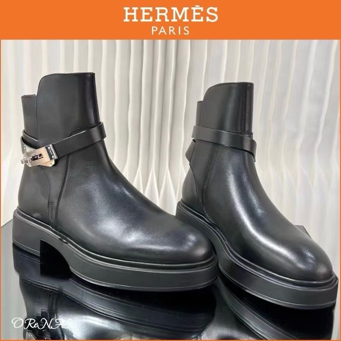 【履きやすい♪】HERMES Veo ケリー金具フラットアンクルブーツ