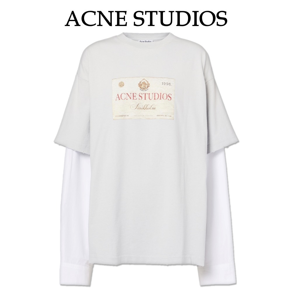 【Acne Studios】ロゴプリントコットンジャージーTシャツ