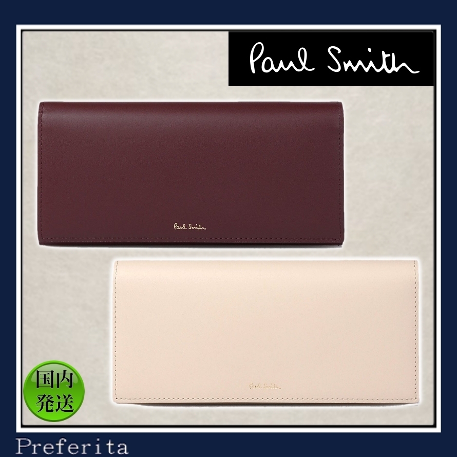 【Paul Smith】スワールカットカードレイヤー 長財布 レザー