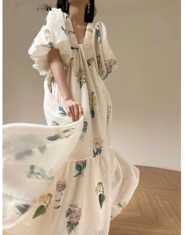 再入荷 結婚式 ワンピース シフォンプリント
