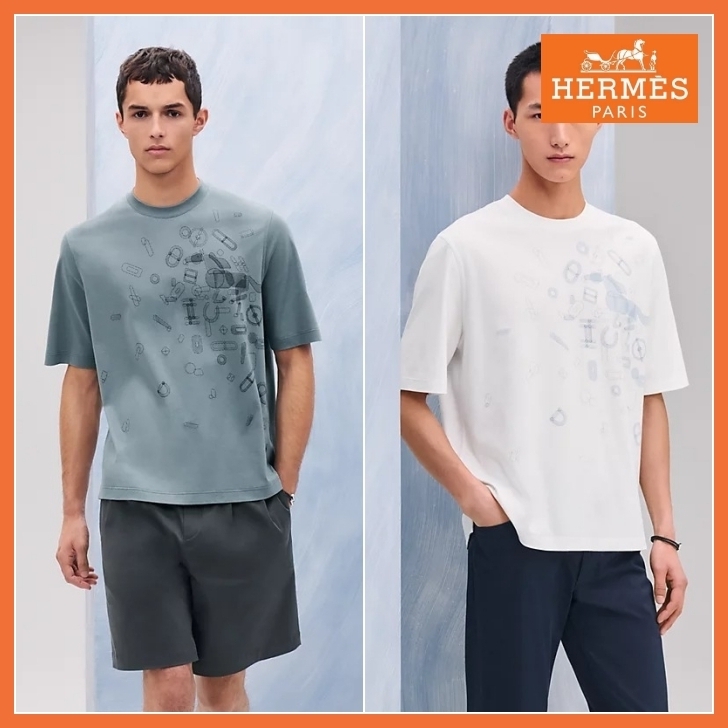 【新作】HERMES「Fragments Equestres」Tシャツ