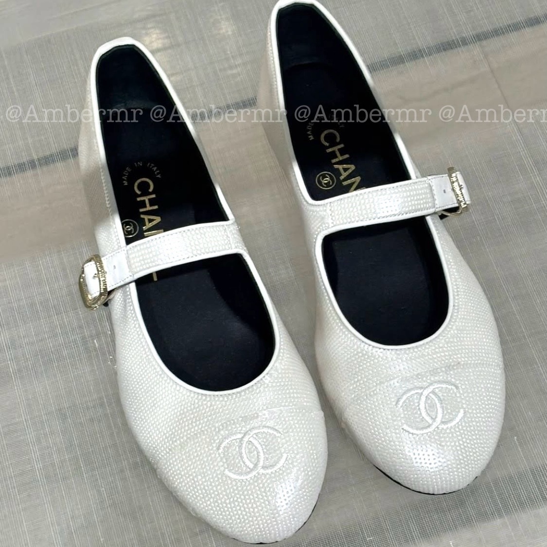 25S CHANEL CC メリージェーン フラットなパンプス