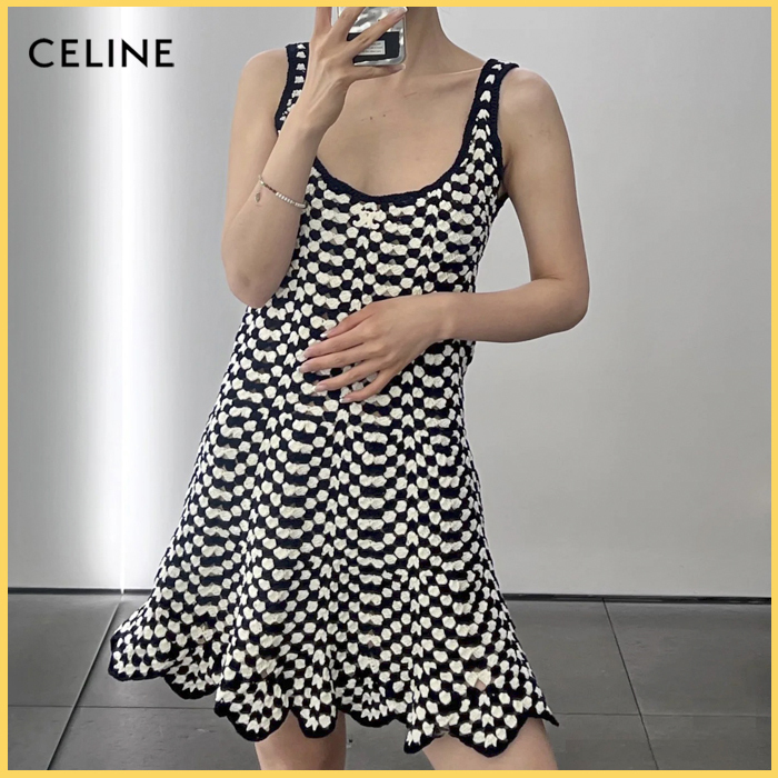 CELINE FALL25《ミニスケータードレス》クロシェコットン 直営店