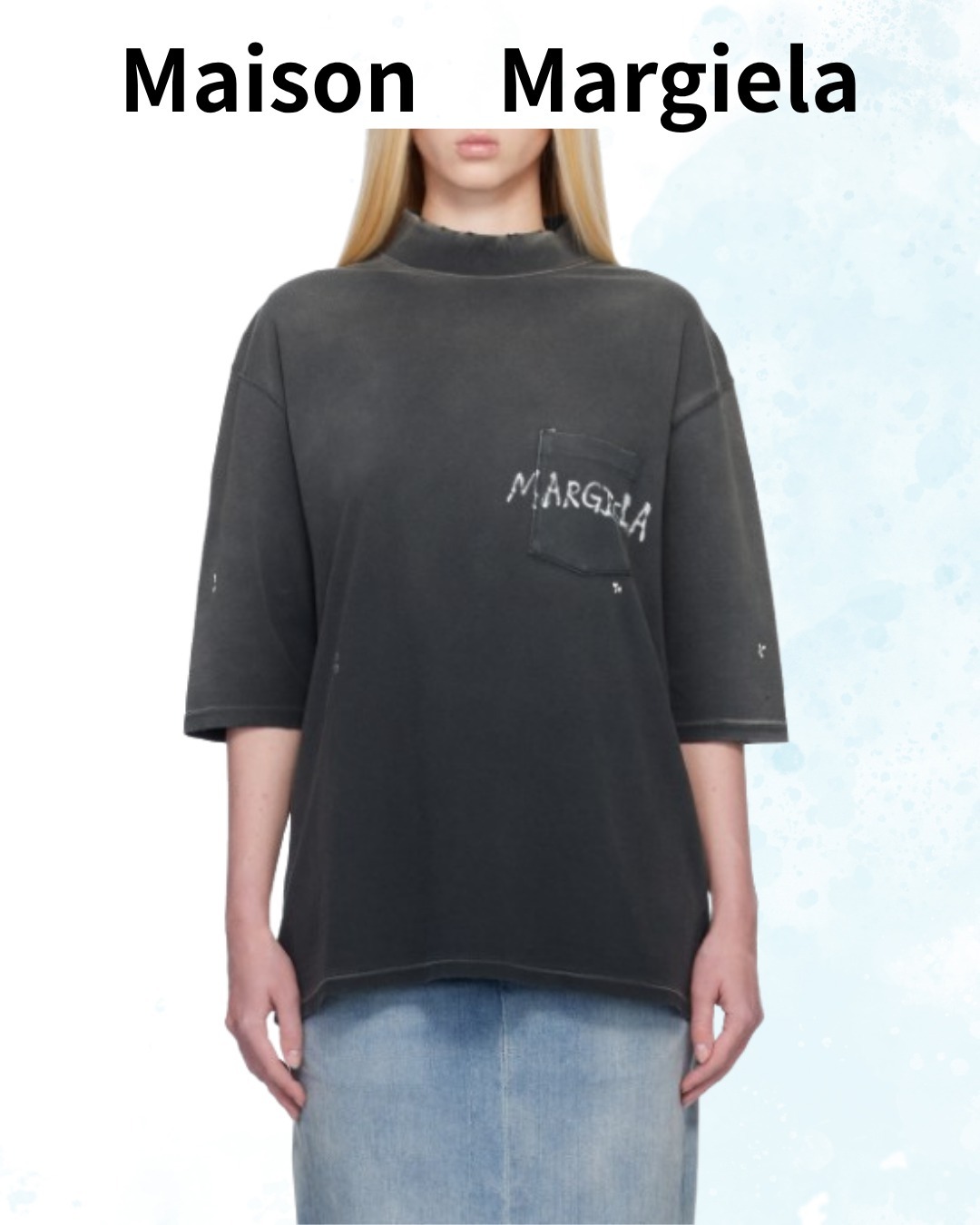 関税送料込★Maison Margiela グレー グラフィティロゴ Tシャツ