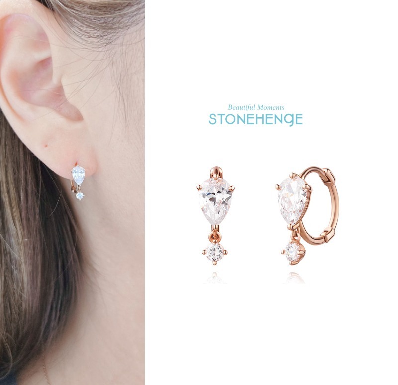 ◆STONEHENgE◆ 14K One Touch Cubic Earrings