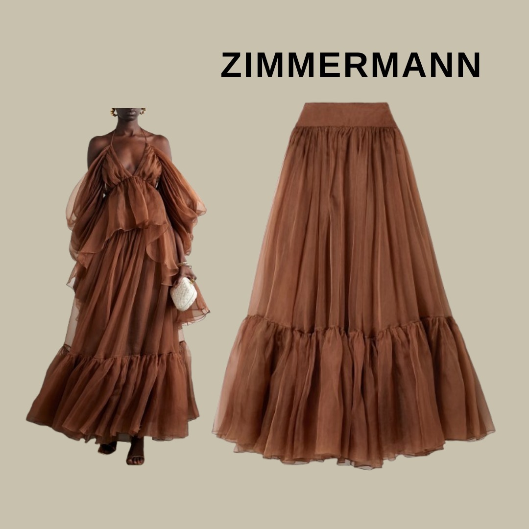 ZIMMERMANN ギャザーマキシスカート【関税なし】