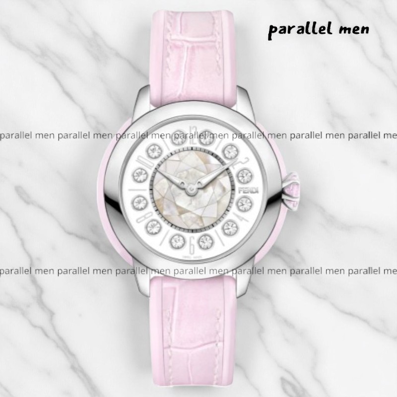 【FENDI】IShine Mother of Pearl Watch レザー ストラップ 38mm
