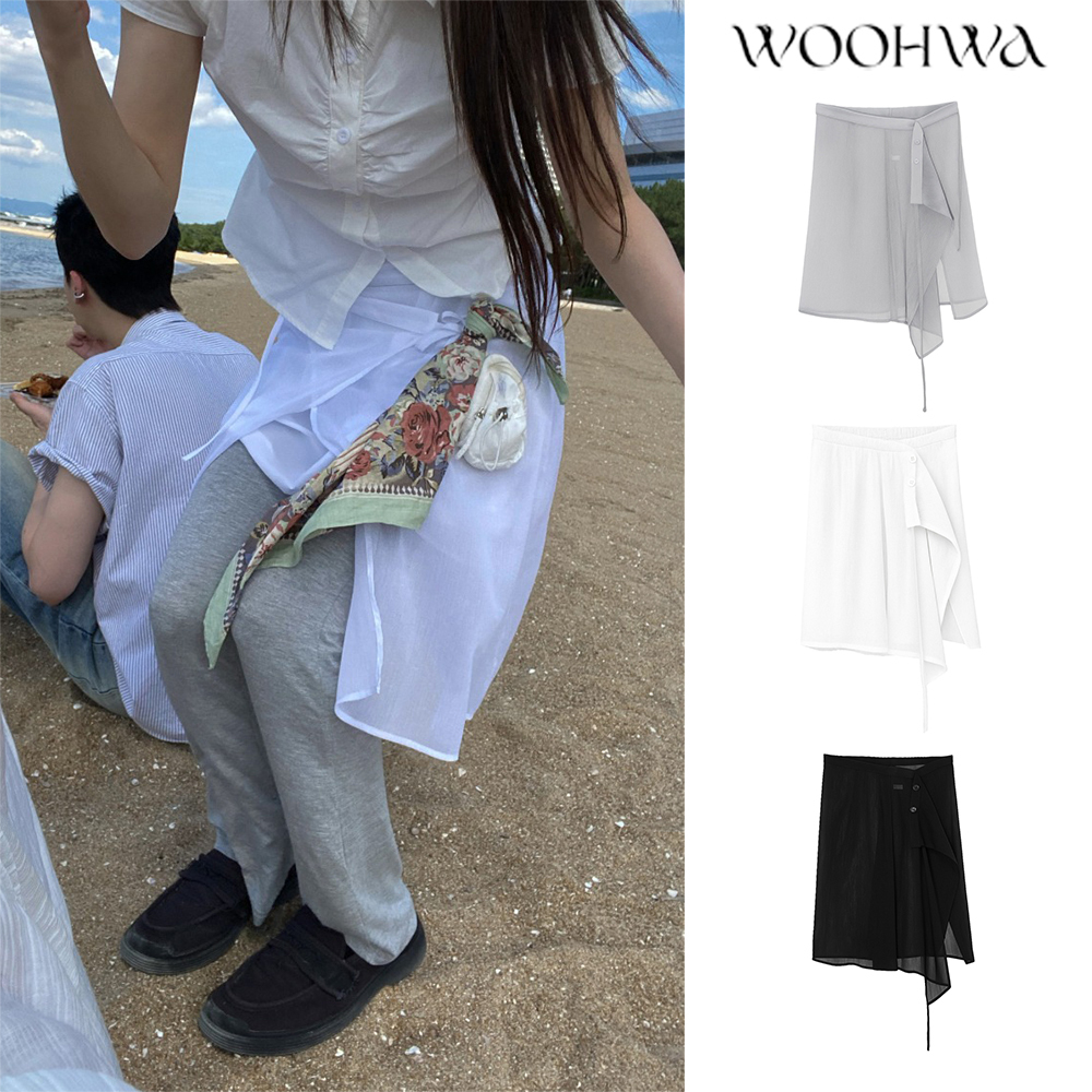 【WOOHWA】VEIL WRAP SKIRT