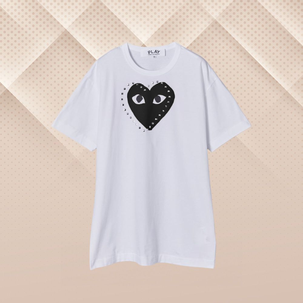 【COMME des GARCONS】Play Studs HEART T-Shirt Black