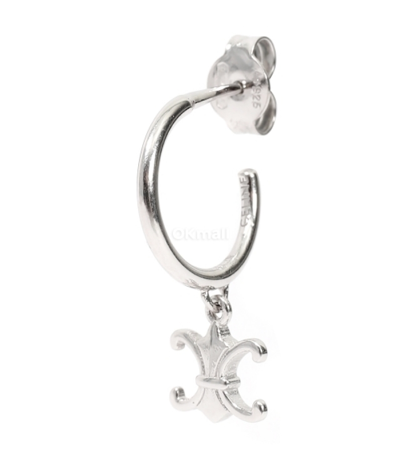 CELINE｜ (TRIOMPHE DE LYS EARRING IN STERLING SILVER (46