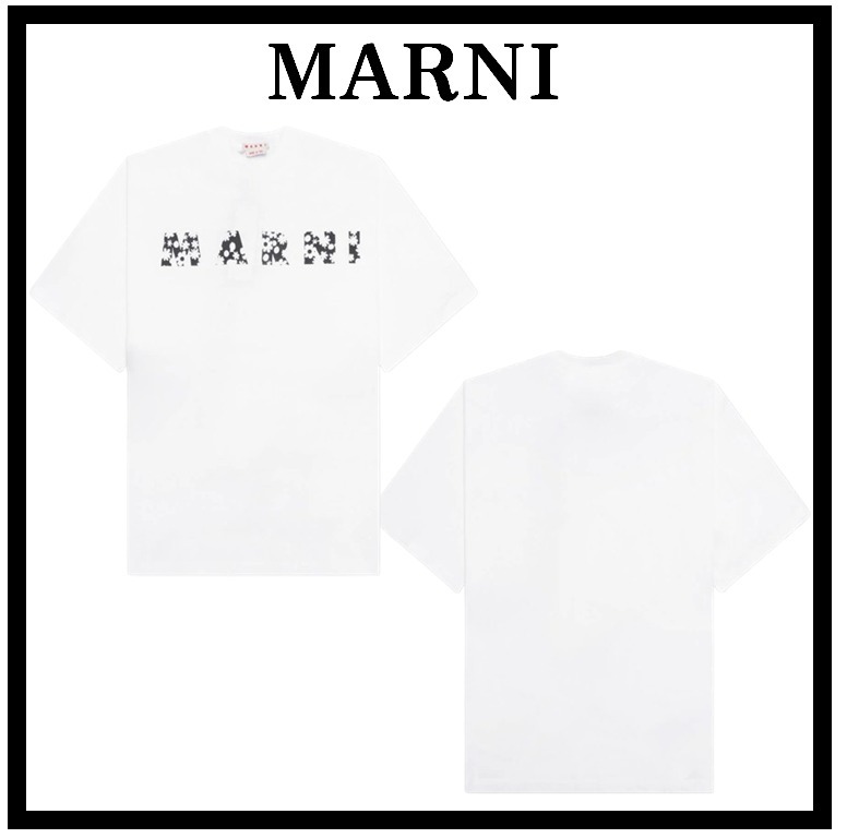 ★送料・関税込★MARNI★Pop Fields ロゴディテールTシャツ★