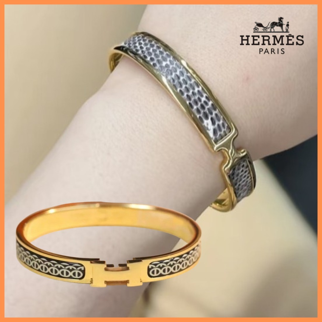 沢山散りばめられたロゴが素敵◆【HERMES】Olympeブレスレット