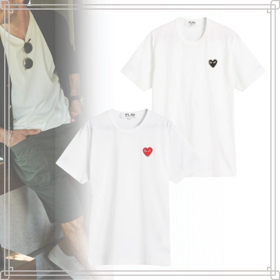 ◆大人気◆【COMME des GARCONS PLAY】スタッズ ハート Tシャツ