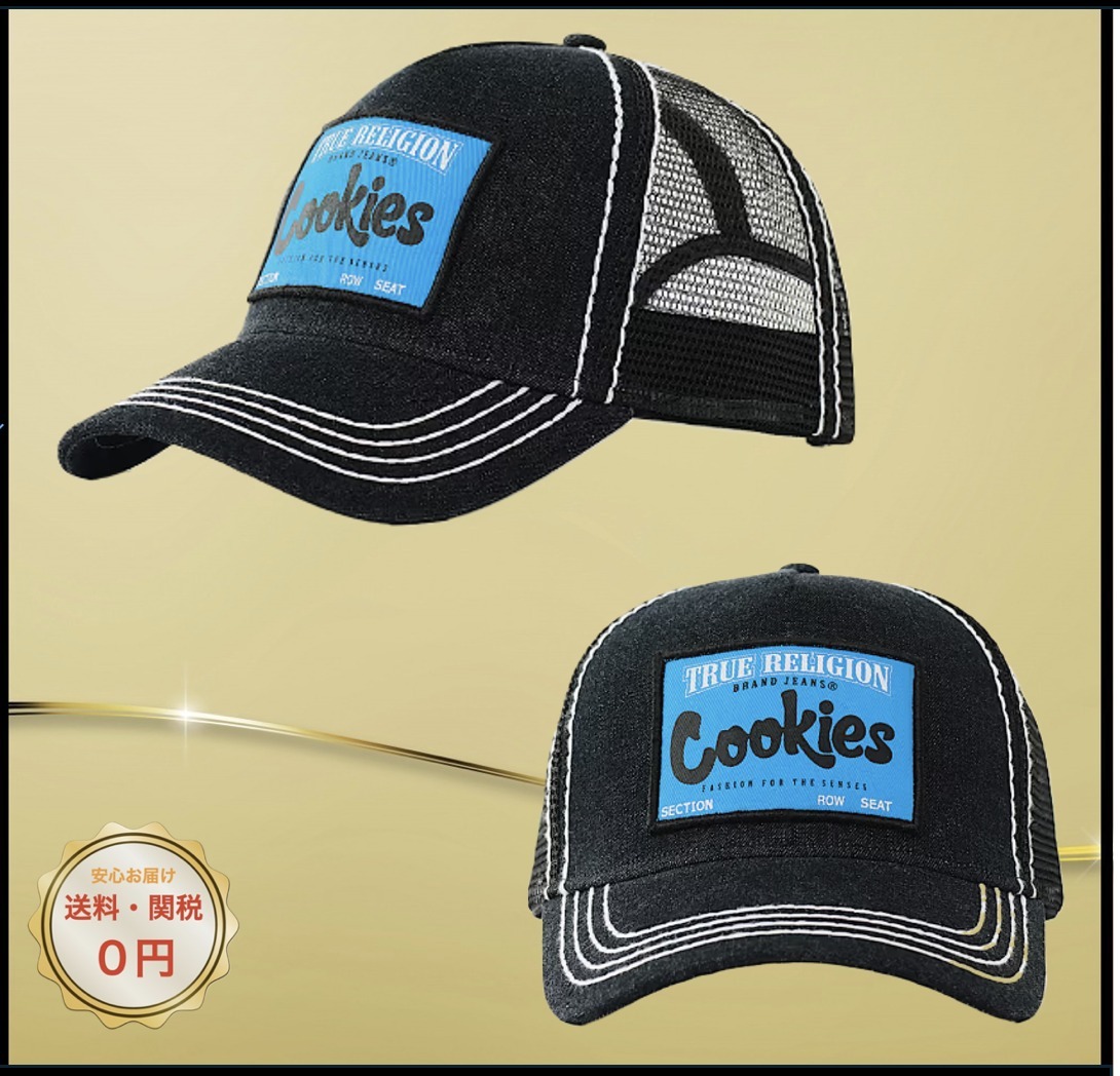 コラボ！関税込み♪【TRUE RELIGION】X COOKIES ロゴ キャップ