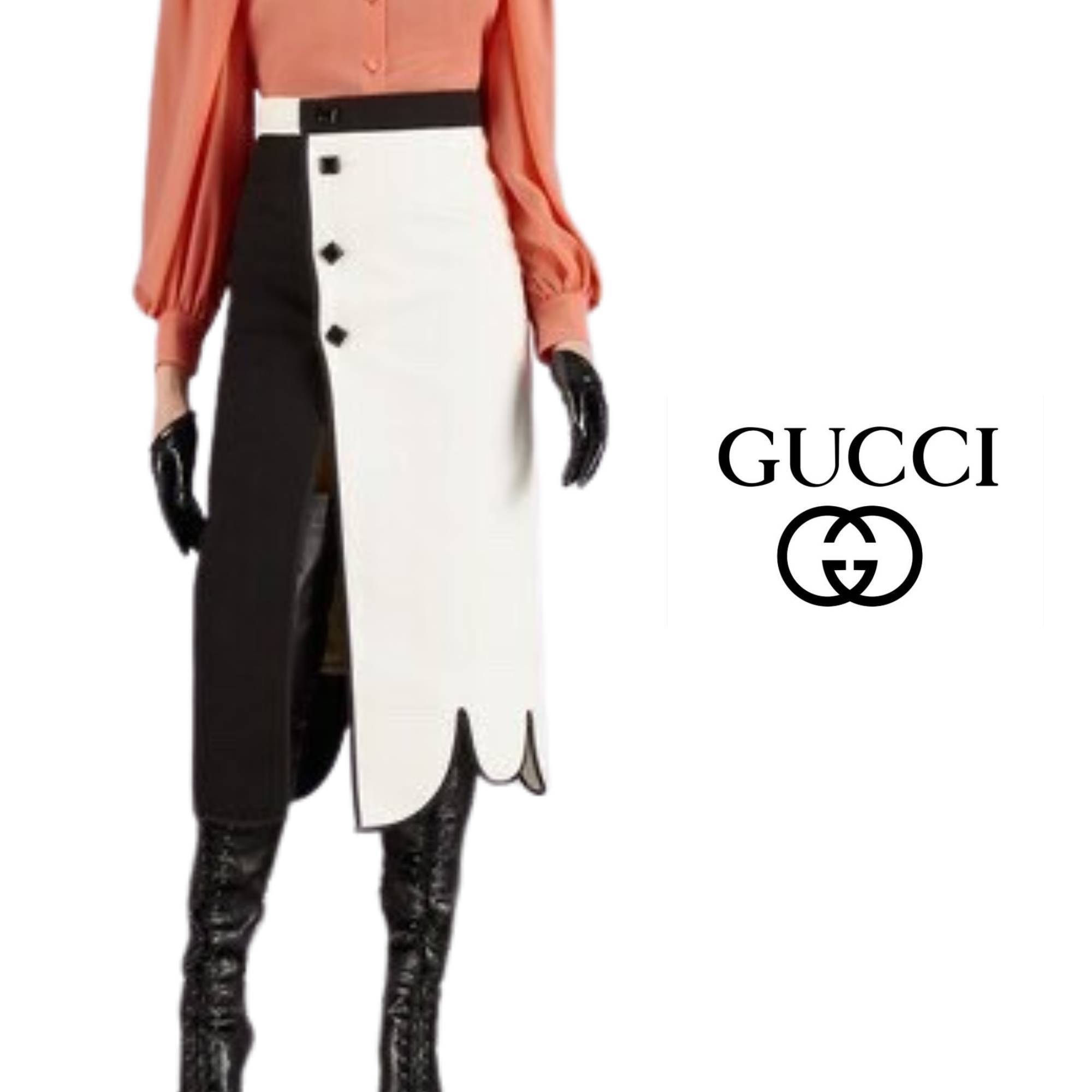 ★送料関税込★GUCCI 白 黒 スカート