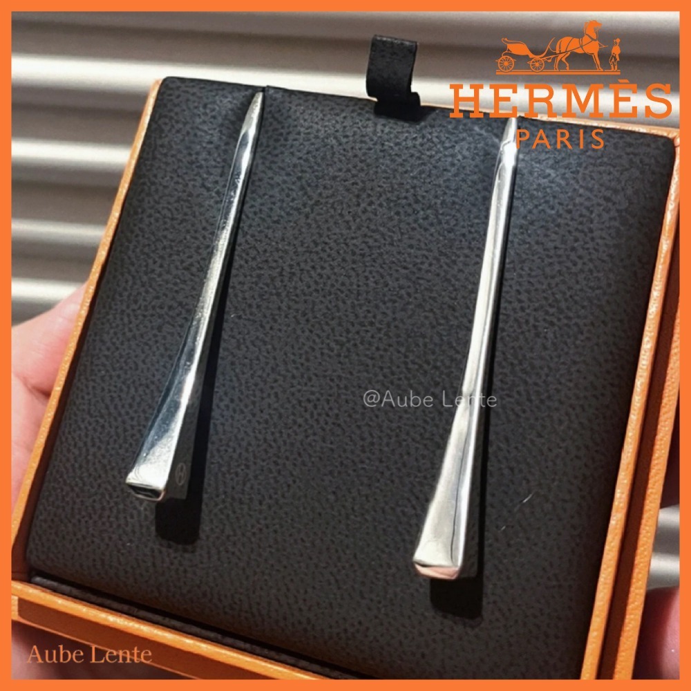 繊細煌めき◆【HERMES】CloudeForge 小モデル ピアス SV925