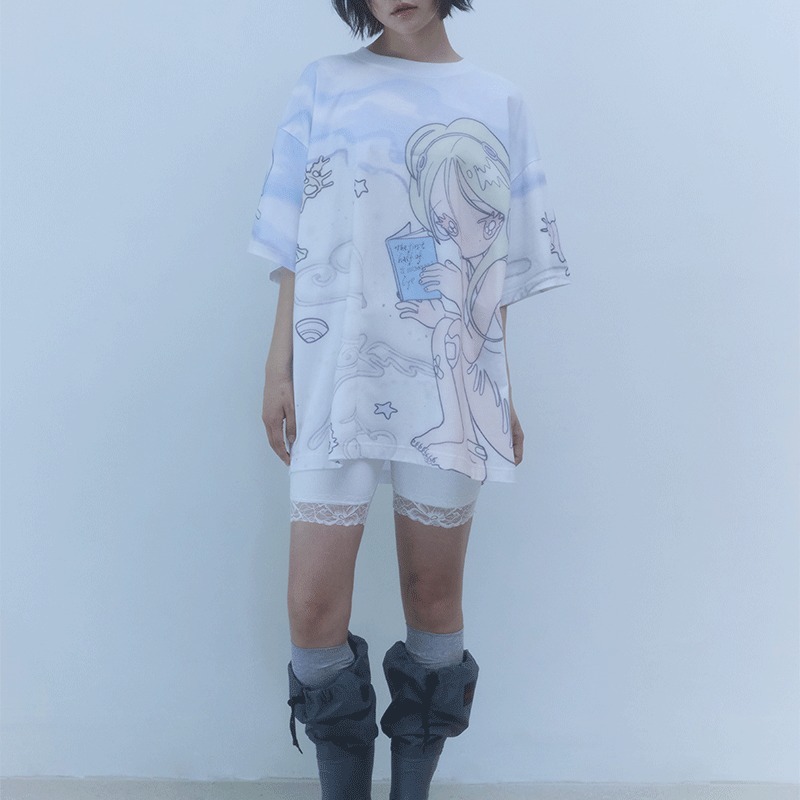 ★KIRSH X SUNONEBIRD★イラスト 半袖 オーバー サイズ Tシャツ