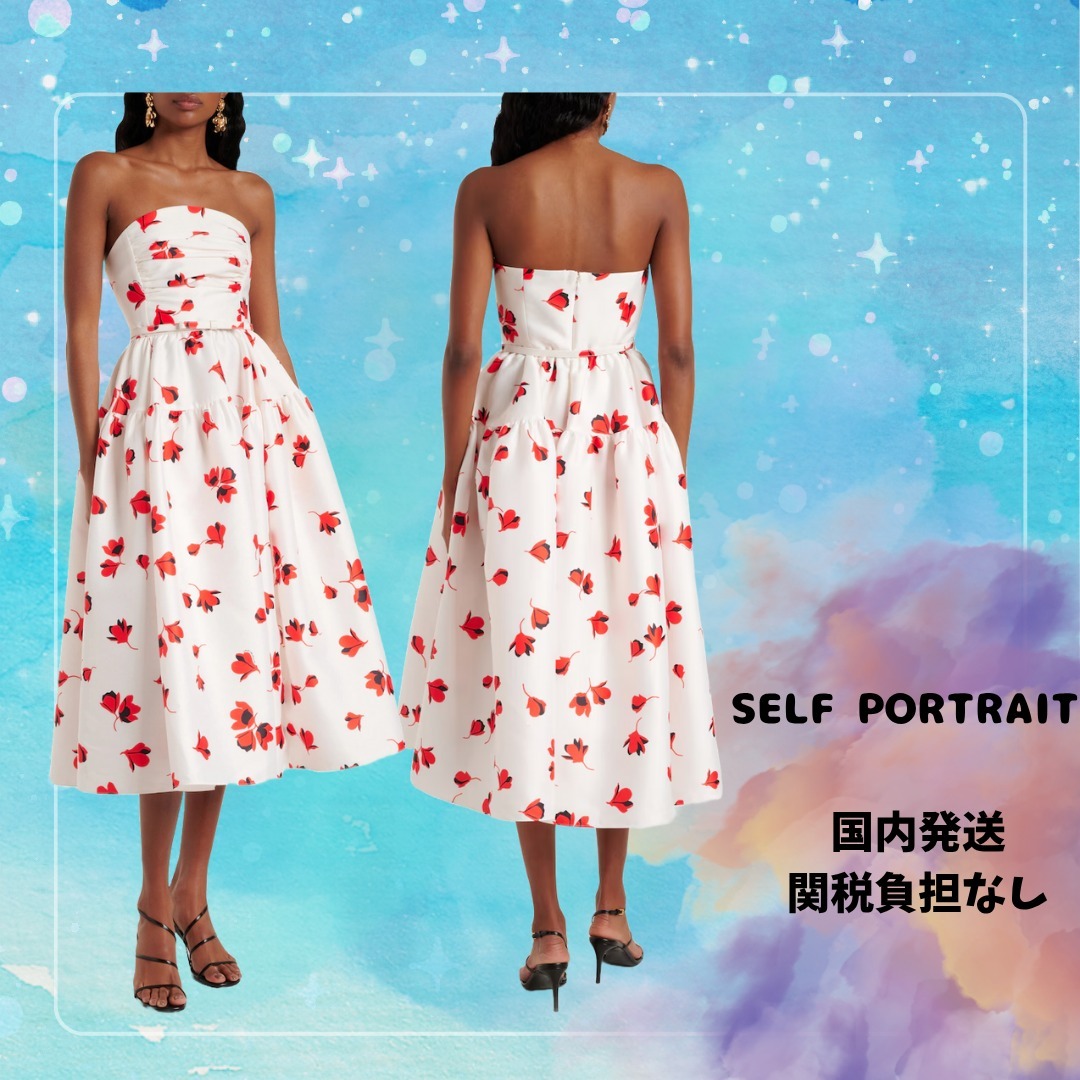 ◆SELF PORTRAIT◆フローラルシャーリングタフタミディドレス