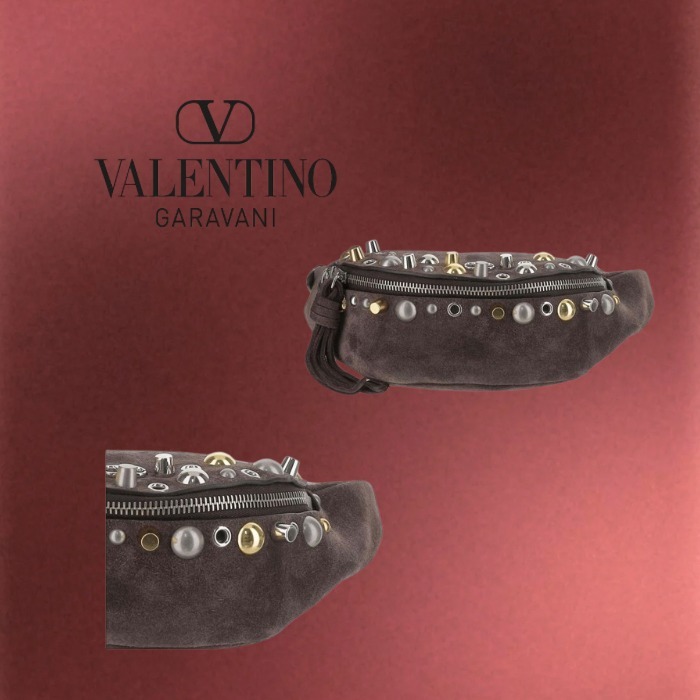 25ss VALENTINO スエード ベルトバッグ ブラウン