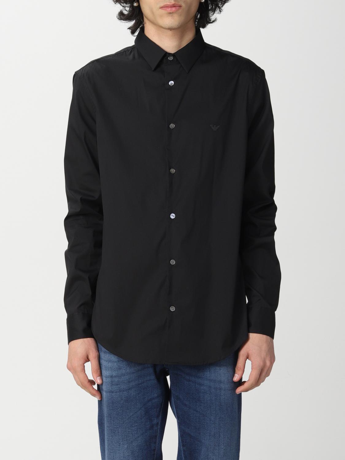 シャツ EMPORIO ARMANI Men Shirt Black 8N1C091NI9Z 0999