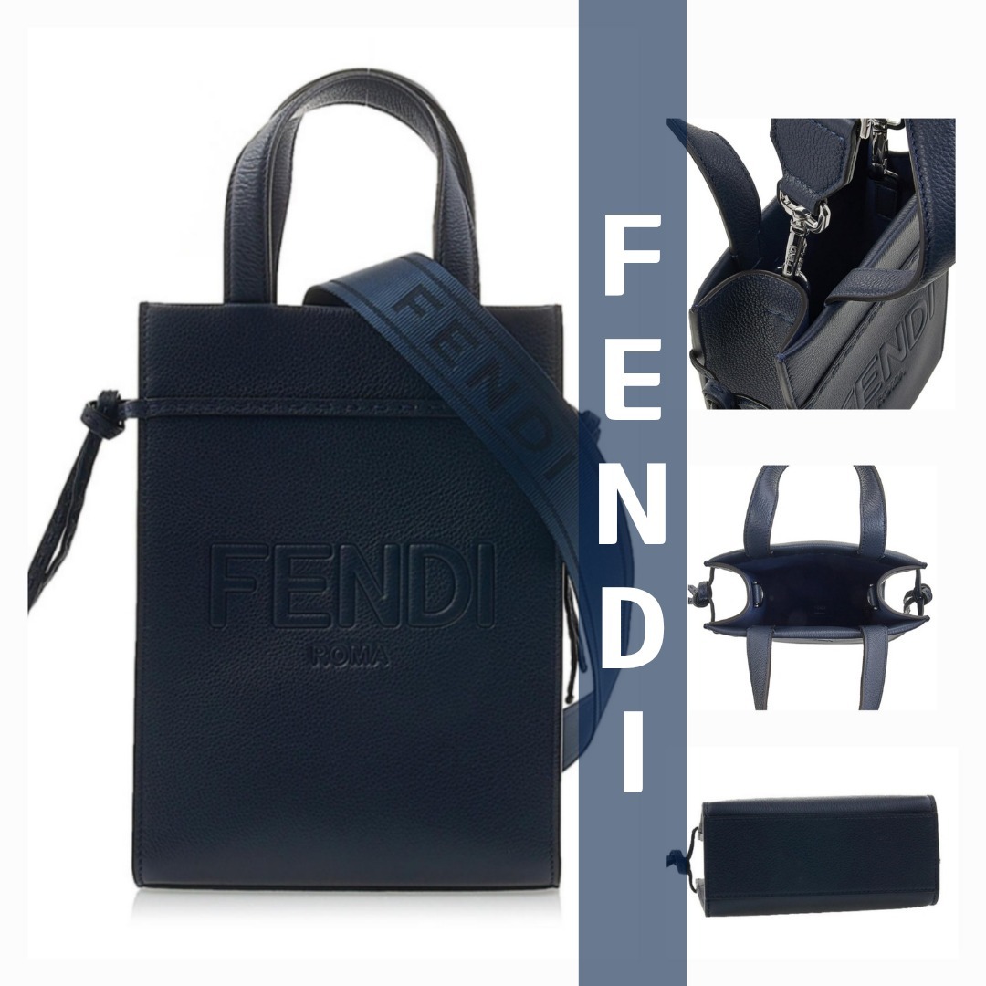 ★FENDI★Navy GoToショッパー ミニトートバッグ