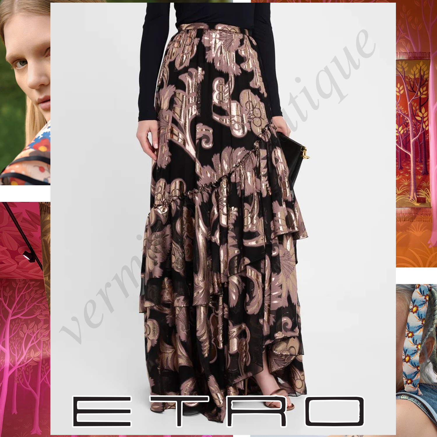 ETRO ルレックス カットジャカード マキシスカート