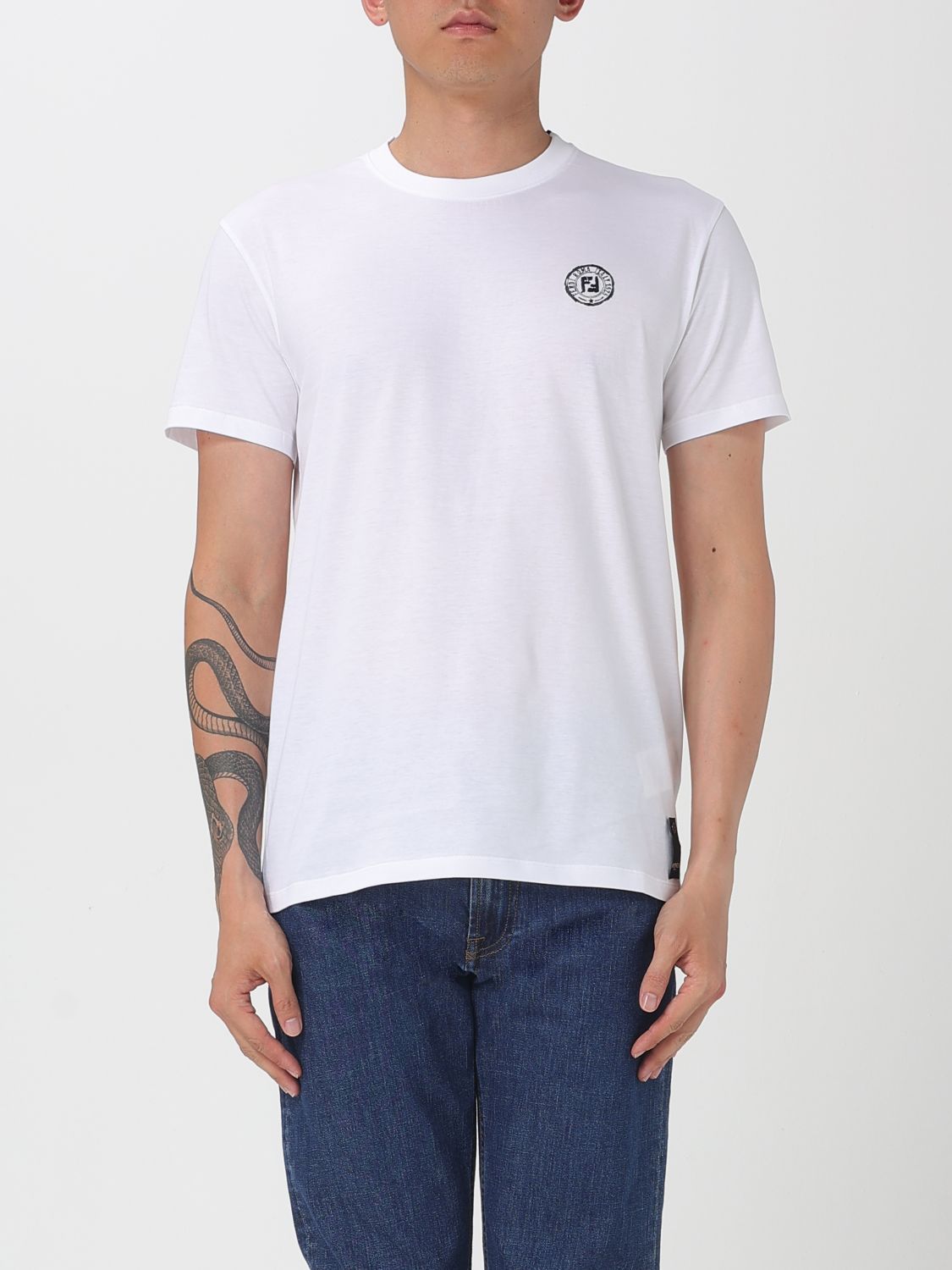 Tシャツ・カットソー FENDI Men T-shirt White FY1319 AV0H F0QA0