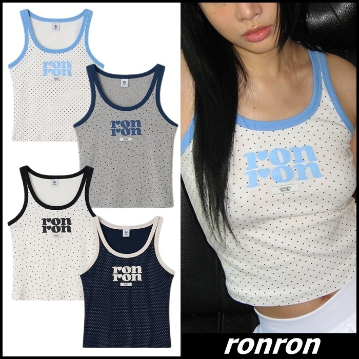【ronron】Contrast Line Sleeveless ★送料関税込★追跡可能★