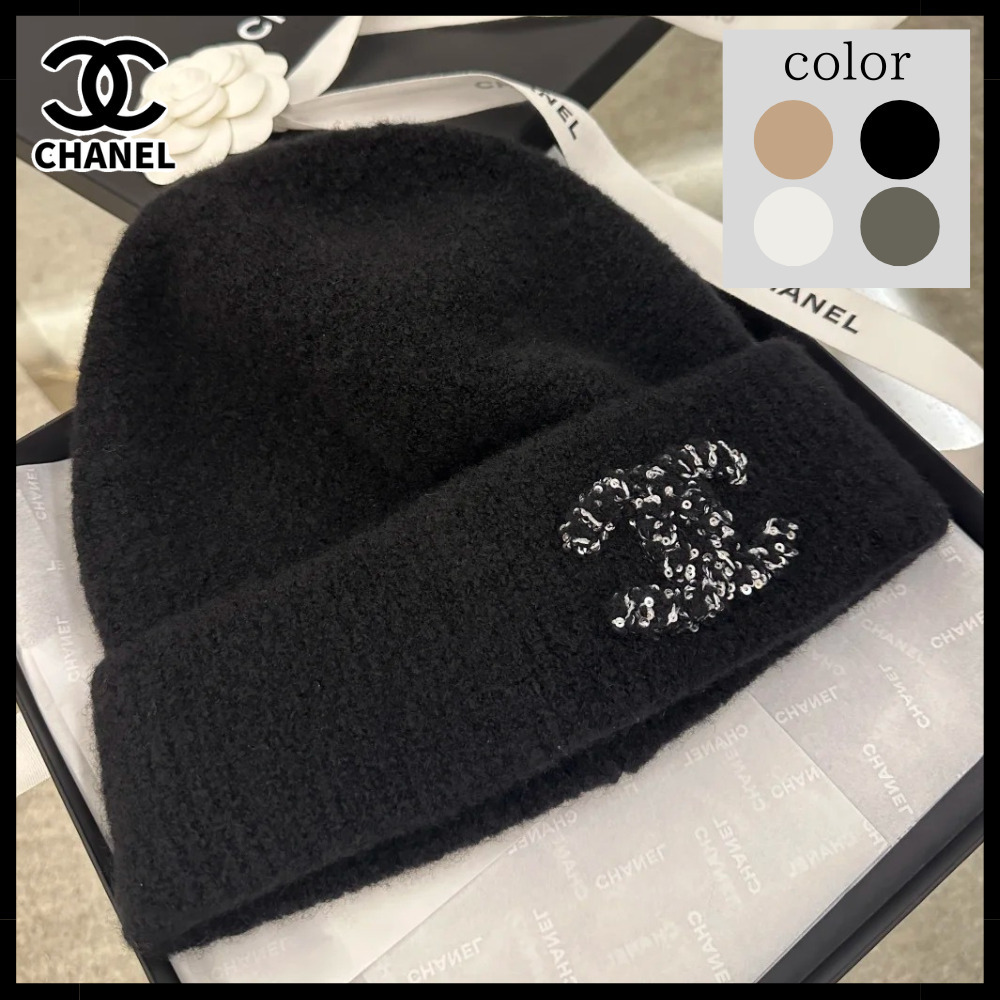 CCロゴが際立つ可愛さ★カラバリ豊富【CHANEL】25Aニット帽