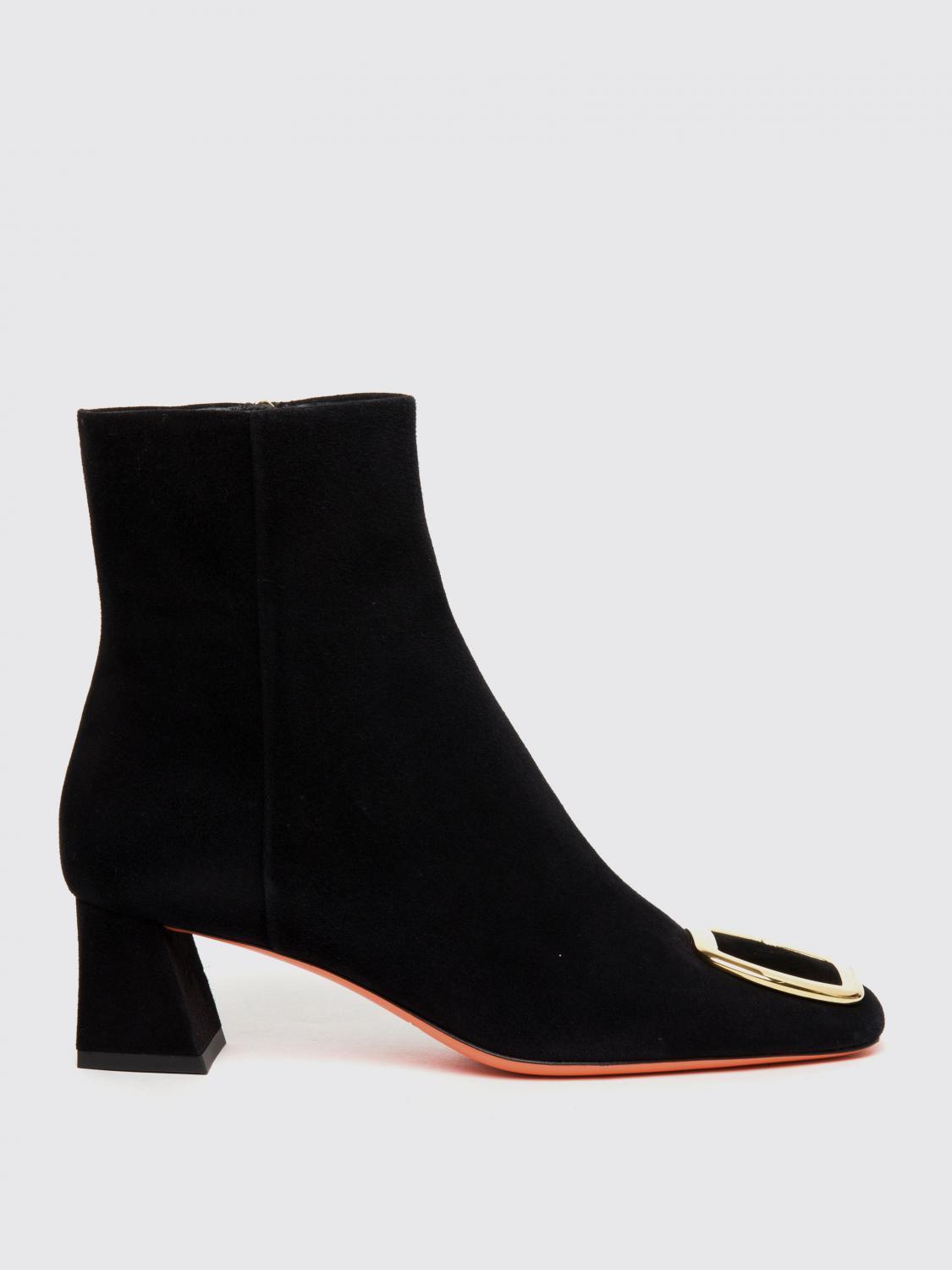 ショートブーツ・ブーティ SANTONI Woman Flat ankle boots Black WTMN70230HI2BMGD N01