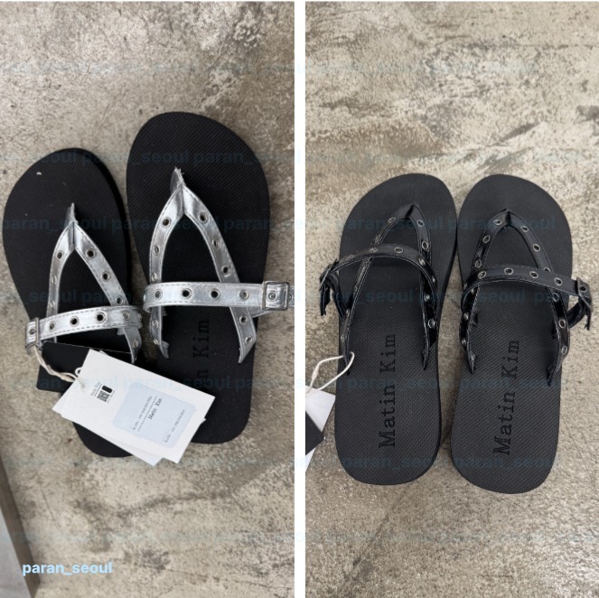 Matin Kim☆BUCKLE EYELET SLIPPERS