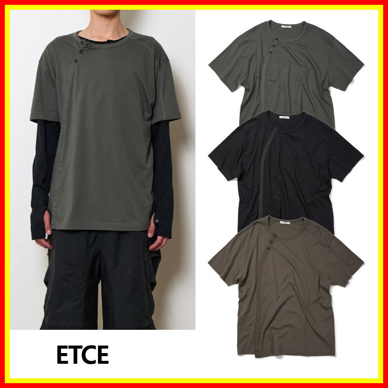 [ETCE] CURVED HENLEY NECK TEE /追跡付