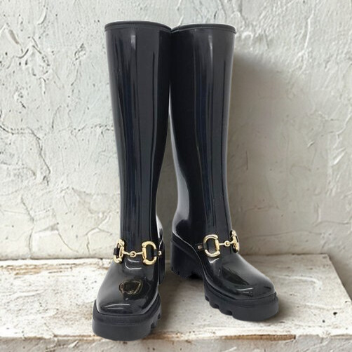 未使用美品【Gucci】レインブーツ ホースビット 35