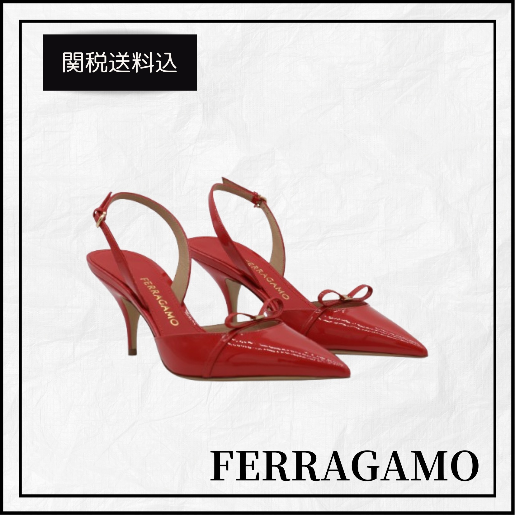 関税送料込★FERRAGAMO スリングバック