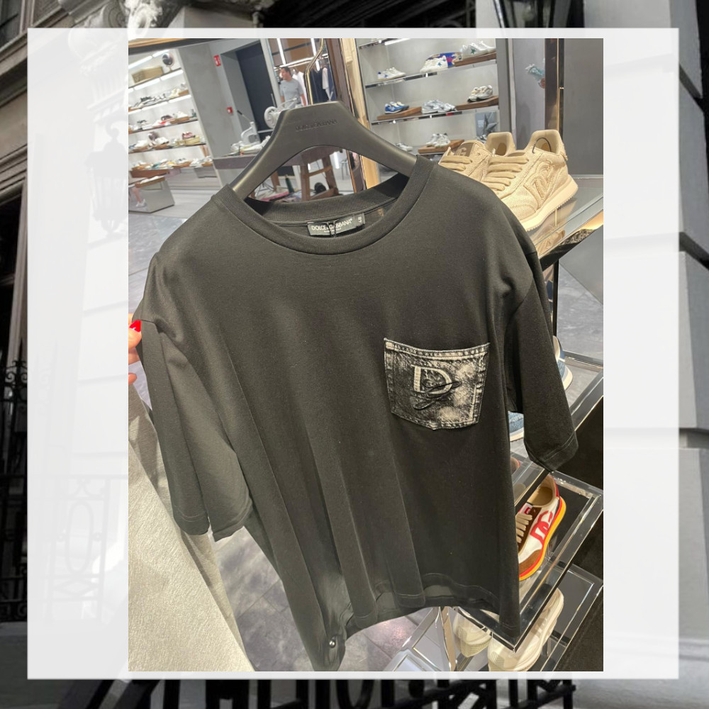 Tシャツ・カットソー Dolce & Gabbana COTTON T-SHIRT WITH LOGO EMBROIDERY
