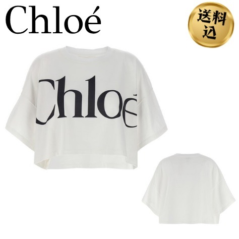 【送料込】Chloe クロップド ボクシー コットン ロゴTシャツ