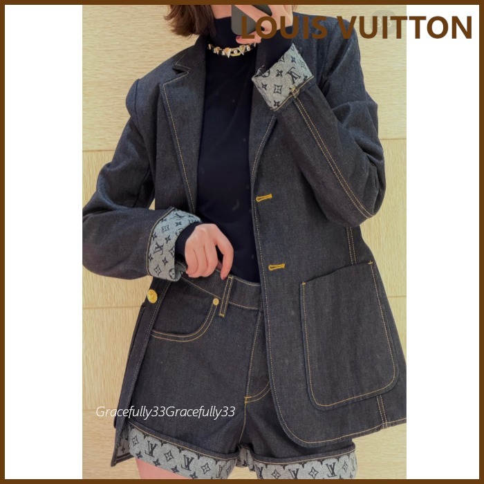 【綺麗なデニム】LOUIS VUITTON デニム プレッピーブレザー