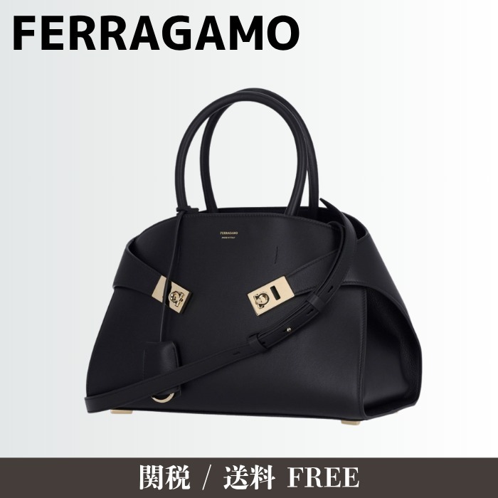 【定番】FERRAGAMO フェラガモ Hug ハンドバッグ