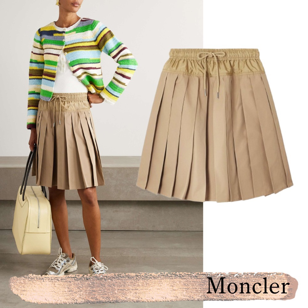 Moncler☆関税込☆シェルトリム プリーツツイルスカート