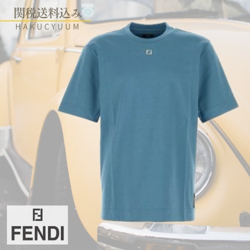 Tシャツ・カットソー FENDI Air Force Blue Cotton T-Shirt