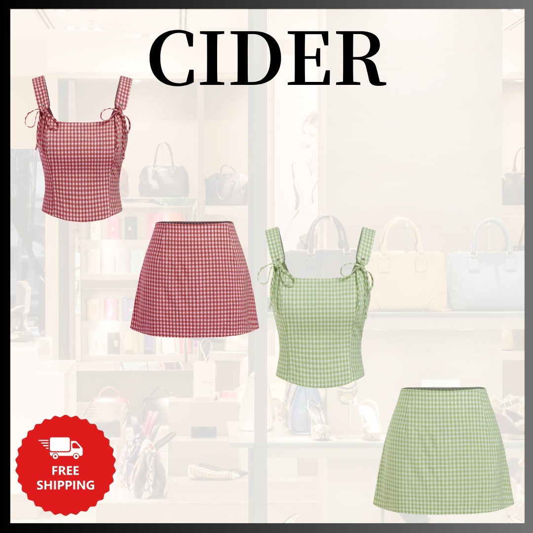 『Cider』Uネック ギンガム タンクトップ & ミニスカート