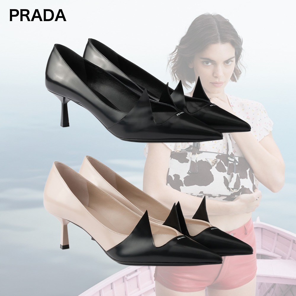 【希少】PRADA ツートン ブラッシュレザー パンプス 2色